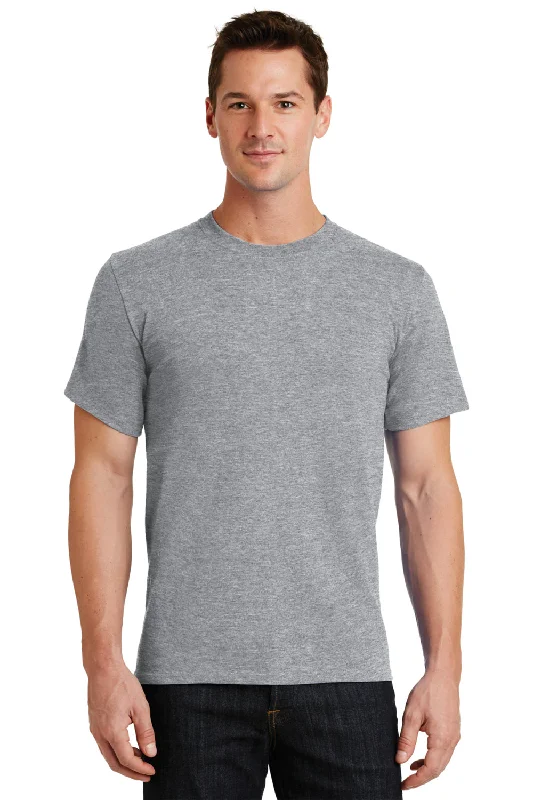 Instant Savings Port & Company Mens Essential Short Sleeve Crewneck T-Shirt - Heather Grey Instant Savings Port & Company Mens Essential Short Sleeve Crewneck T-Shirt - Heather Grey