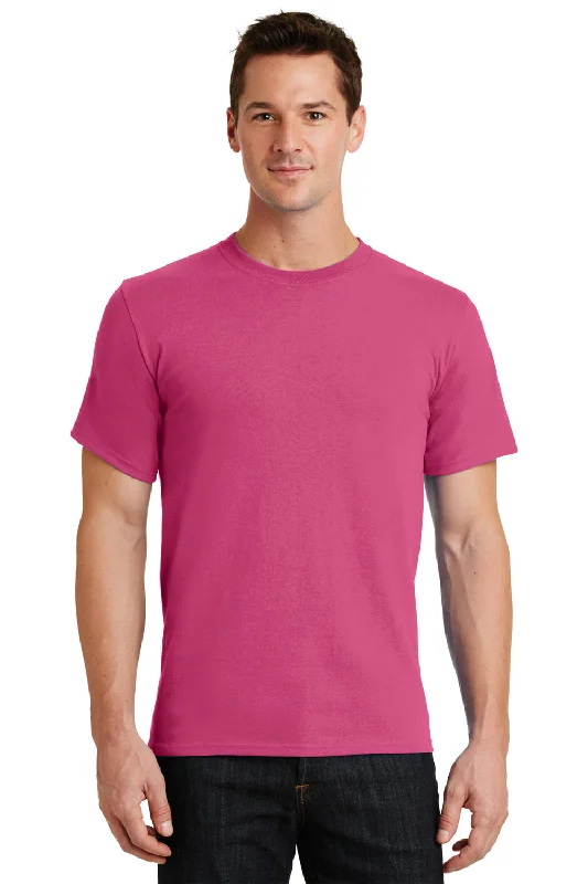 One-Day Only Port & Company Mens Essential Short Sleeve Crewneck T-Shirt - Sangria Pink
