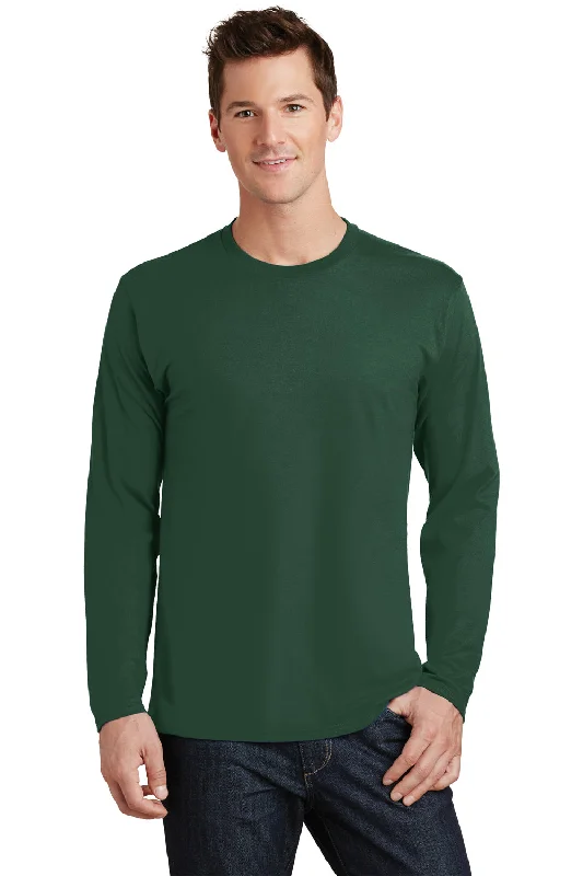Loyalty Reward Port & Company Mens Fan Favorite Long Sleeve Crewneck T-Shirt - Forest Green