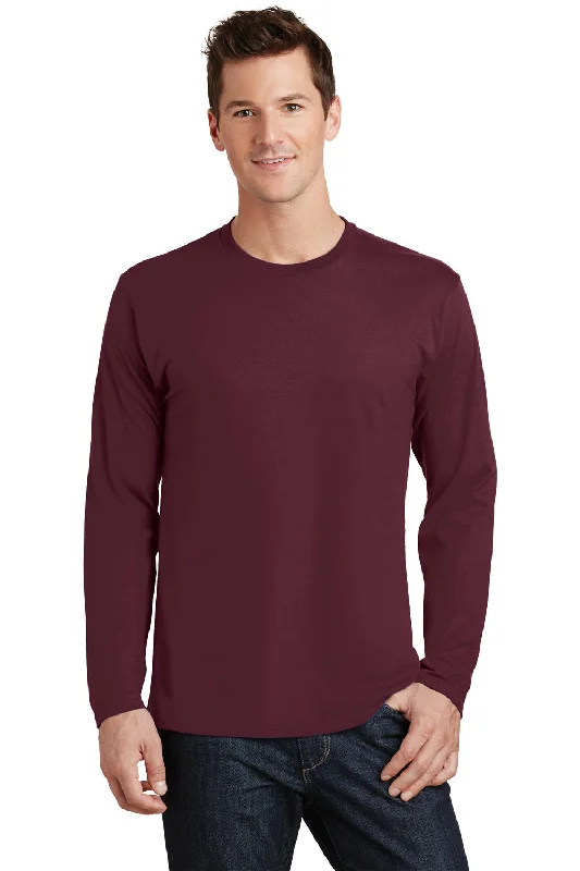 Best Bargains Port & Company Mens Fan Favorite Long Sleeve Crewneck T-Shirt - Athletic Maroon Best Bargains Port & Company Mens Fan Favorite Long Sleeve Crewneck T-Shirt - Athletic Maroon