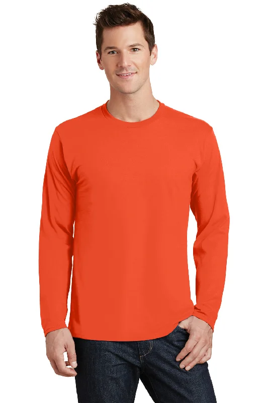 Best Choice Port & Company Mens Fan Favorite Long Sleeve Crewneck T-Shirt - Orange