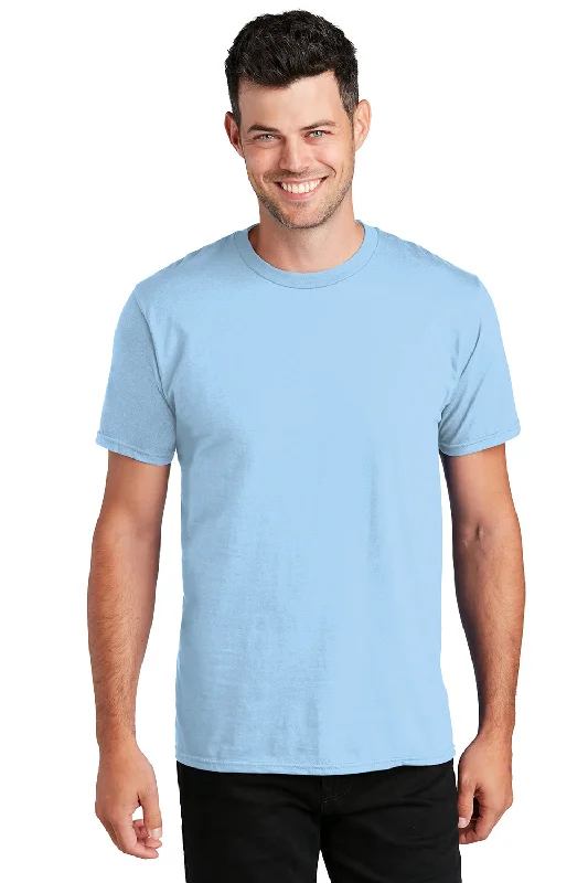 Clearance Sale Port & Company Mens Fan Favorite Short Sleeve Crewneck T-Shirt - Light Blue Clearance Sale Port & Company Mens Fan Favorite Short Sleeve Crewneck T-Shirt - Light Blue