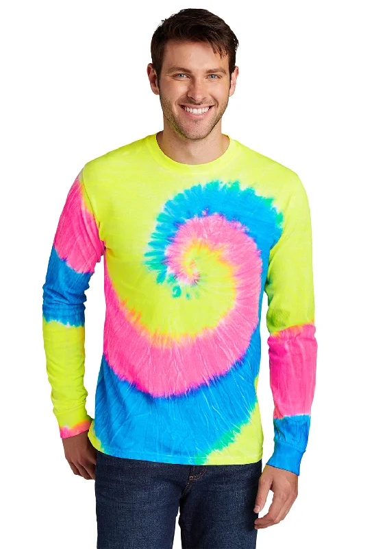 Major Savings Port & Company Mens Tie-Dye Long Sleeve Crewneck T-Shirt - Neon Rainbow Major Savings Port & Company Mens Tie-Dye Long Sleeve Crewneck T-Shirt - Neon Rainbow
