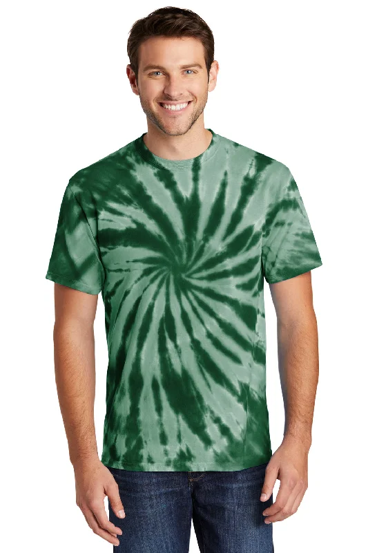 Weekend Offers That Amaze Port & Company Mens Tie-Dye Short Sleeve Crewneck T-Shirt - Forest Green