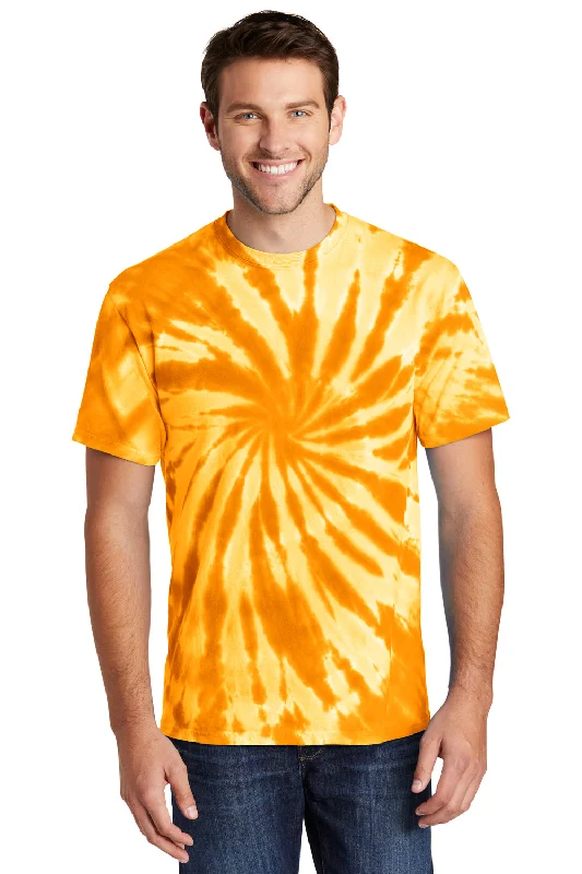 Unbeatable Prices Port & Company Mens Tie-Dye Short Sleeve Crewneck T-Shirt - Gold
