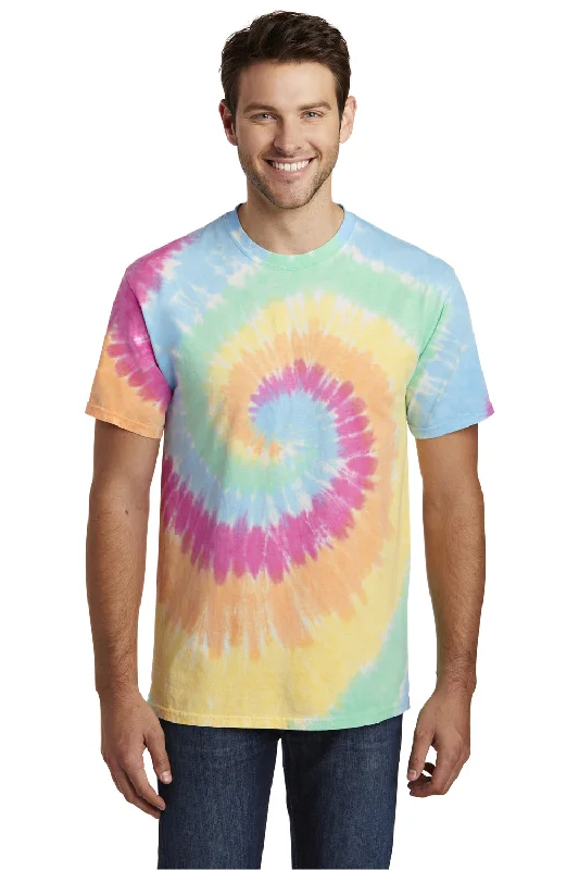 Steals and Deals Port & Company Mens Tie-Dye Short Sleeve Crewneck T-Shirt - Pastel Rainbow Steals and Deals Port & Company Mens Tie-Dye Short Sleeve Crewneck T-Shirt - Pastel Rainbow