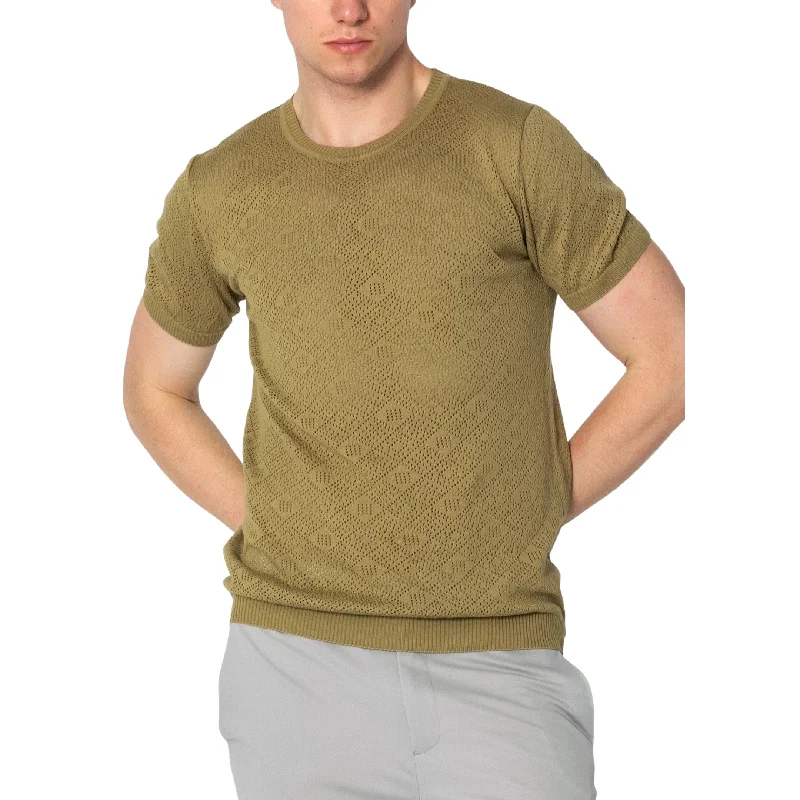 Special Price RNT23 Geometric crochet t-shirt green
