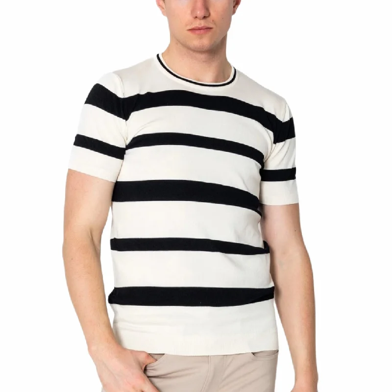 Super Savings RNT23 Striped knit t-shirt off-white