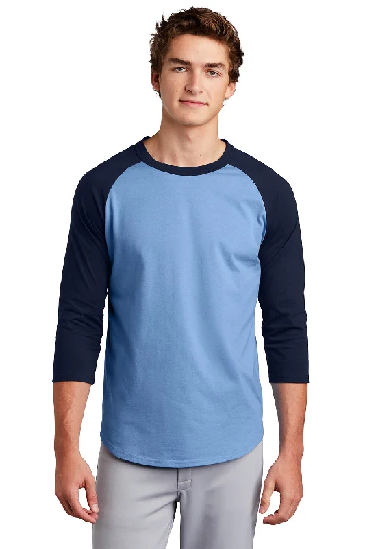 Friends and Family Sale Sport-Tek Mens 3/4 Sleeve Crewneck T-Shirt - Carolina Blue/Navy Blue Friends and Family Sale Sport-Tek Mens 3/4 Sleeve Crewneck T-Shirt - Carolina Blue/Navy Blue