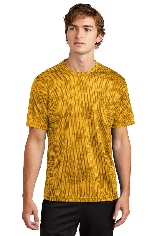 Stock Up and Save Sport-Tek Mens CamoHex Moisture Wicking Short Sleeve Crewneck T-Shirt - Gold Stock Up and Save Sport-Tek Mens CamoHex Moisture Wicking Short Sleeve Crewneck T-Shirt - Gold