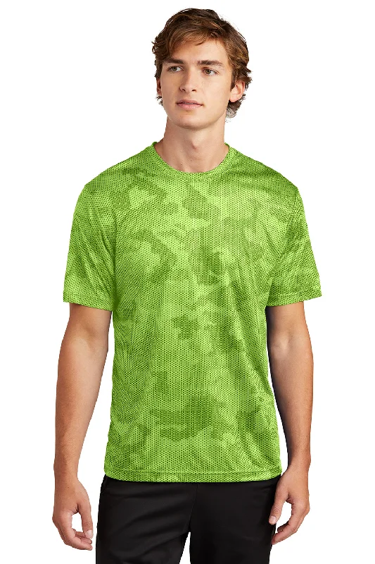 Weekend Discounts to Enjoy Sport-Tek Mens CamoHex Moisture Wicking Short Sleeve Crewneck T-Shirt - Lime Shock Green