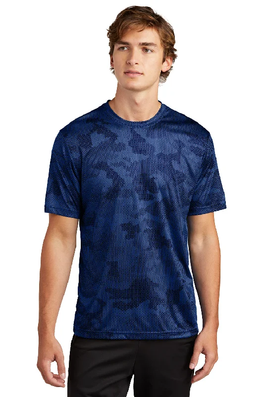 Mega Discount Sport-Tek Mens CamoHex Moisture Wicking Short Sleeve Crewneck T-Shirt - True Royal Blue Mega Discount Sport-Tek Mens CamoHex Moisture Wicking Short Sleeve Crewneck T-Shirt - True Royal Blue