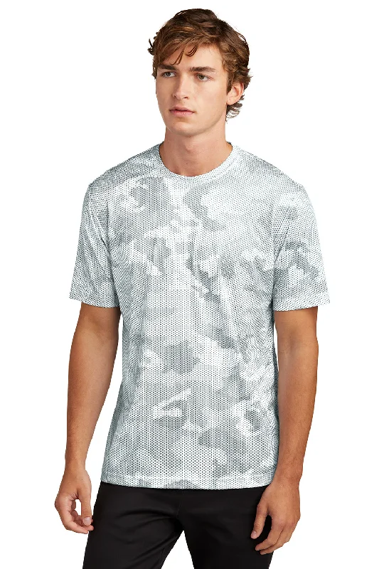 Discount Mania Sport-Tek Mens CamoHex Moisture Wicking Short Sleeve Crewneck T-Shirt - White Discount Mania Sport-Tek Mens CamoHex Moisture Wicking Short Sleeve Crewneck T-Shirt - White