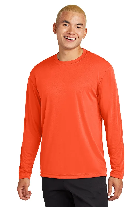 Great Bargain Sport-Tek Mens Competitor Moisture Wicking Long Sleeve Crewneck T-Shirt - Neon Orange Great Bargain Sport-Tek Mens Competitor Moisture Wicking Long Sleeve Crewneck T-Shirt - Neon Orange