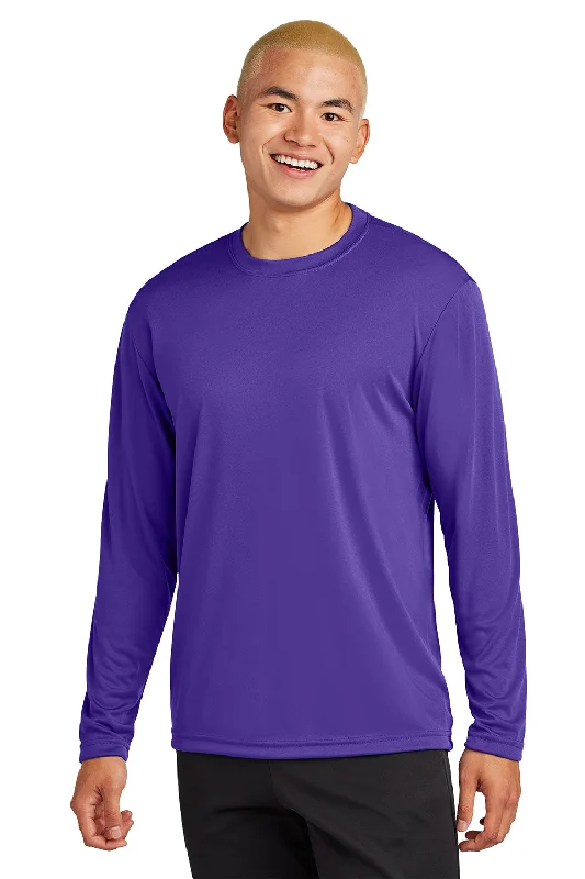 Shop and Save Sport-Tek Mens Competitor Moisture Wicking Long Sleeve Crewneck T-Shirt - Purple Shop and Save Sport-Tek Mens Competitor Moisture Wicking Long Sleeve Crewneck T-Shirt - Purple