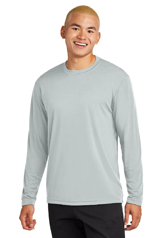 Now or Never Sport-Tek Mens Competitor Moisture Wicking Long Sleeve Crewneck T-Shirt - Silver Grey Now or Never Sport-Tek Mens Competitor Moisture Wicking Long Sleeve Crewneck T-Shirt - Silver Grey