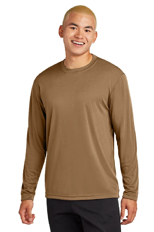 Don't Miss Out Sport-Tek Mens Competitor Moisture Wicking Long Sleeve Crewneck T-Shirt - Woodland Brown Don't Miss Out Sport-Tek Mens Competitor Moisture Wicking Long Sleeve Crewneck T-Shirt - Woodland Brown