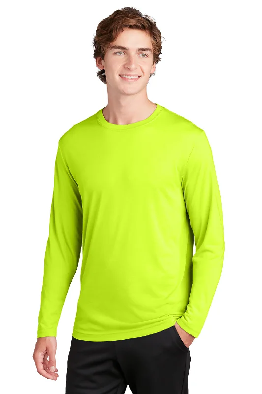 Doorbuster Deal Sport-Tek Mens Competitor Moisture Wicking Long Sleeve Crewneck T-Shirt - Neon Yellow Doorbuster Deal Sport-Tek Mens Competitor Moisture Wicking Long Sleeve Crewneck T-Shirt - Neon Yellow