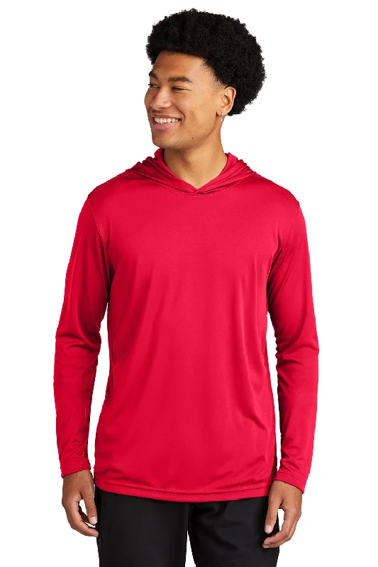 Final Sale Sport-Tek Mens Competitor Moisture Wicking Long Sleeve Hooded T-Shirt Hoodie - True Red Final Sale Sport-Tek Mens Competitor Moisture Wicking Long Sleeve Hooded T-Shirt Hoodie - True Red