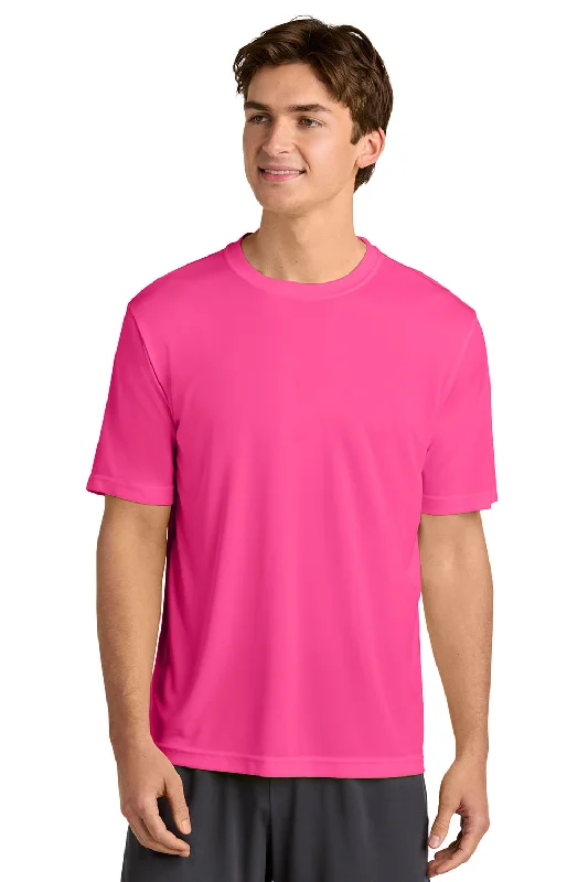 Value Deals Sport-Tek Mens Competitor Moisture Wicking Short Sleeve Crewneck T-Shirt - Neon Pink