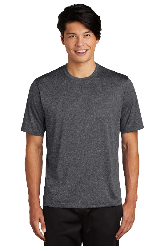 Amazing Deals Sport-Tek Mens Contender Heather Moisture Wicking Short Sleeve Crewneck T-Shirt - Heather Graphite Grey Amazing Deals Sport-Tek Mens Contender Heather Moisture Wicking Short Sleeve Crewneck T-Shirt - Heather Graphite Grey