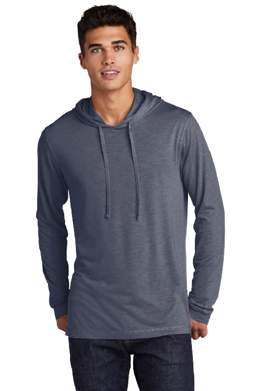 Anniversary Sale Sport-Tek Mens Moisture Wicking Long Sleeve Hooded T-Shirt Hoodie - Heather True Navy Blue Anniversary Sale Sport-Tek Mens Moisture Wicking Long Sleeve Hooded T-Shirt Hoodie - Heather True Navy Blue
