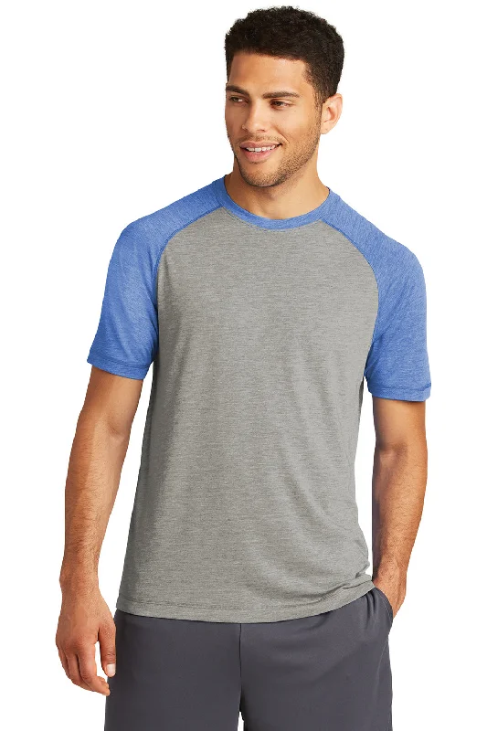 Weekend Flash Sale Sport-Tek Mens Moisture Wicking Short Sleeve Crewneck T-Shirt - Heather Light Grey/Heather True Royal Blue Weekend Flash Sale Sport-Tek Mens Moisture Wicking Short Sleeve Crewneck T-Shirt - Heather Light Grey/Heather True Royal Blue