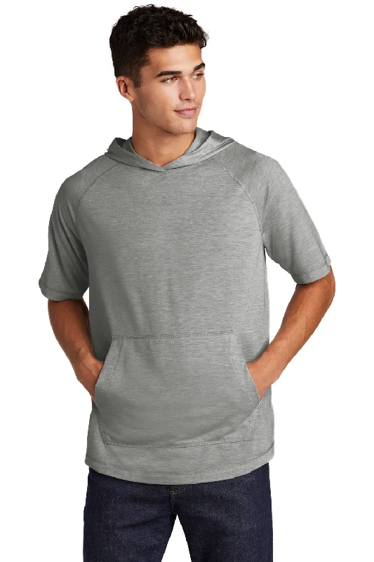Cash Savings Sport-Tek Mens Moisture Wicking Short Sleeve Hooded T-Shirt Hoodie - Heather Light Grey Cash Savings Sport-Tek Mens Moisture Wicking Short Sleeve Hooded T-Shirt Hoodie - Heather Light Grey
