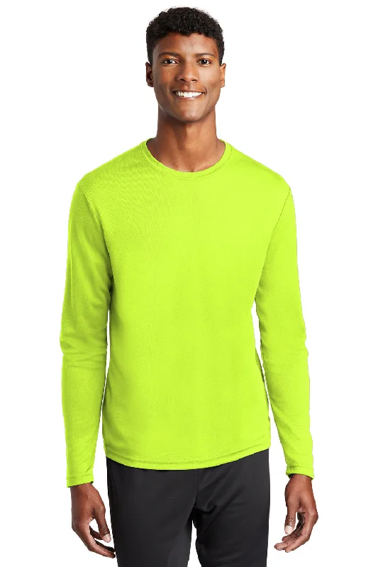 The Best Prices Sport-Tek Mens RacerMesh Moisture Wicking Long Sleeve Crewneck T-Shirt - Neon Yellow The Best Prices Sport-Tek Mens RacerMesh Moisture Wicking Long Sleeve Crewneck T-Shirt - Neon Yellow