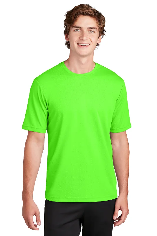 Now or Never Sport-Tek Mens RacerMesh Moisture Wicking Short Sleeve Crewneck T-Shirt - Neon Green Now or Never Sport-Tek Mens RacerMesh Moisture Wicking Short Sleeve Crewneck T-Shirt - Neon Green