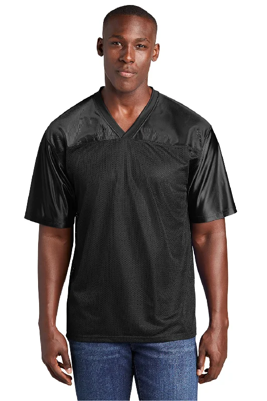 Referral Discount Sport-Tek Mens Short Sleeve V-Neck T-Shirt - Black