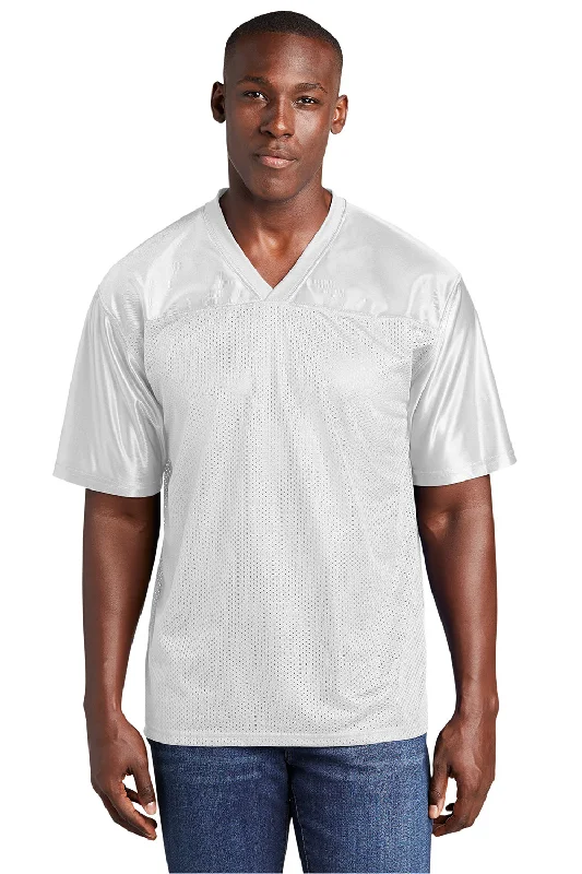 While Supplies Last Sport-Tek Mens Short Sleeve V-Neck T-Shirt - White