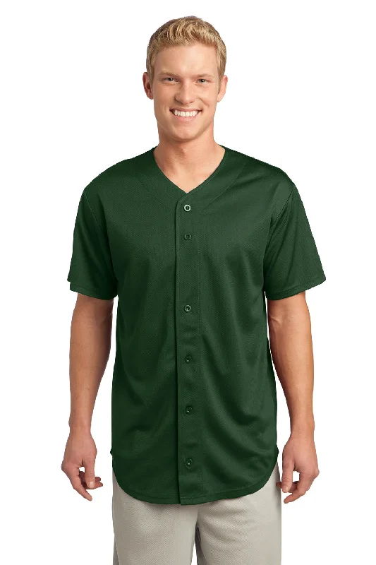 New Arrival Sport-Tek Mens Tough Mesh Moisture Wicking Short Sleeve Jersey - Forest Green - Closeout