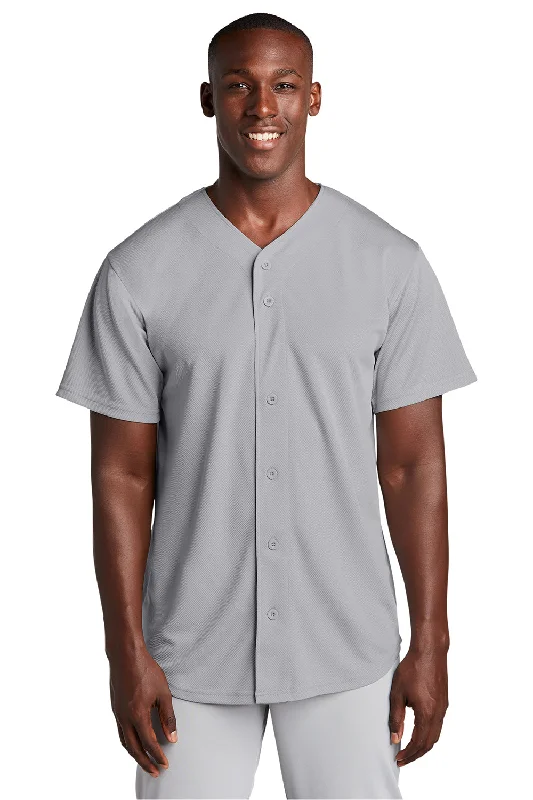 Weekend Bargains Await You Sport-Tek Mens Tough Mesh Moisture Wicking Short Sleeve Jersey - Silver Grey