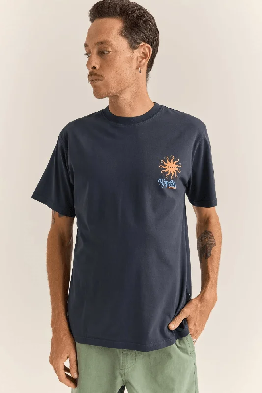 Shop and Save SUN VINTAGE SS T-SHIRT - VINTAGE NAVY