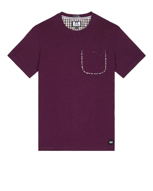 Act Now Sutton Pocket T-Shirt Acai Berry/Mid House Check