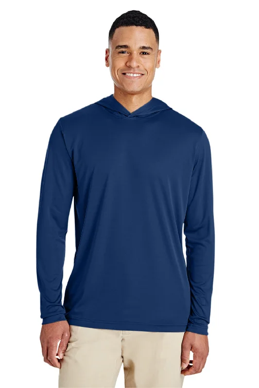 Deal of the Day Team 365 Mens Zone Performance Moisture Wicking Long Sleeve Hooded T-Shirt Hoodie - Dark Navy Blue Deal of the Day Team 365 Mens Zone Performance Moisture Wicking Long Sleeve Hooded T-Shirt Hoodie - Dark Navy Blue