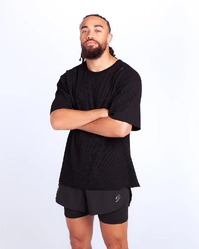 Weekend Specials to Love Tunero Raw Edge T-Shirt - Black