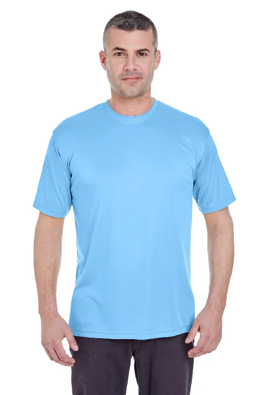 Sneak Peek Sale UltraClub Mens Cool & Dry Performance Moisture Wicking Short Sleeve Crewneck T-Shirt - Columbia Blue