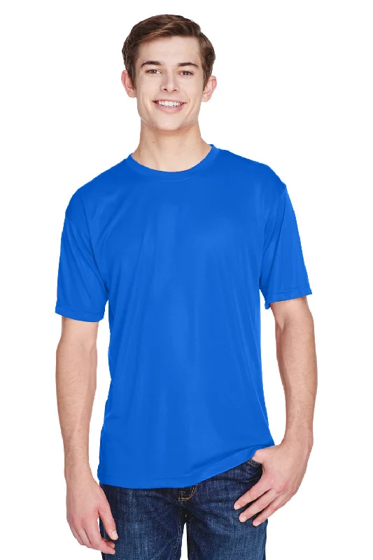 Extra Savings UltraClub Mens Cool & Dry Performance Moisture Wicking Short Sleeve Crewneck T-Shirt - Royal Blue