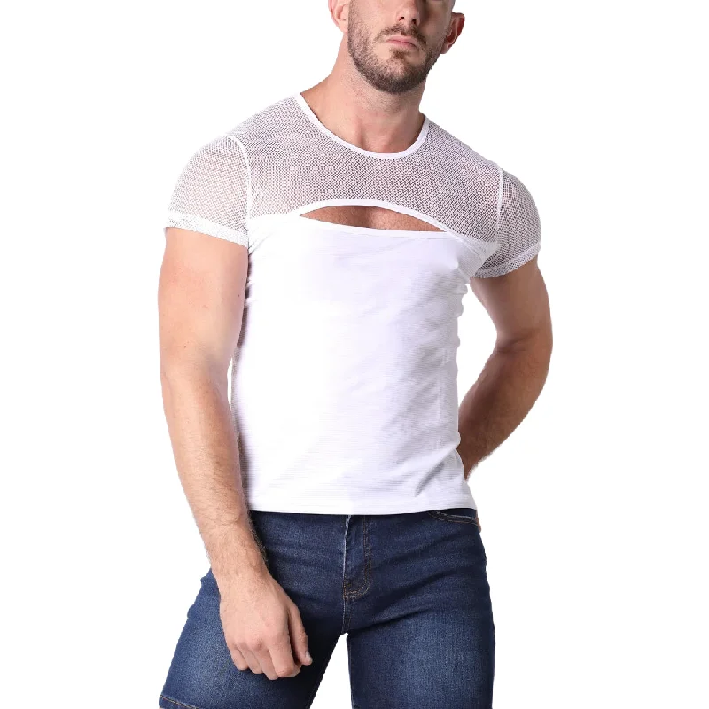 Weekend Savings Spectacular Vaux Supernova split mesh t-shirt white