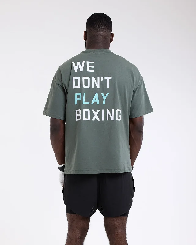 Act Fast We Don't Play Boxing Oversized T-Shirt - Green