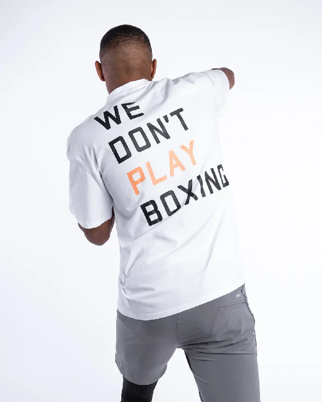Exclusive Offer We Don't Play Boxing Oversized T-Shirt - White