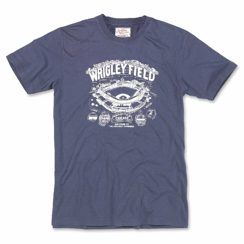 Can't Resist Wrigley Field Navy Brass Tacks T-Shirt